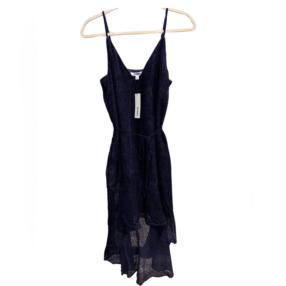 BB Dakota Blue High-Low Ruffle Velvet Animal Print Dress. NWT. Originally $118
